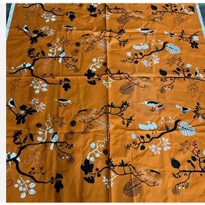 Ikea Sissi Edholm Lisa Ullenius 2007 Orange Black Fabric Birds Trees 1 3/4 yd